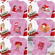 KAOS ATASAN ANAK WARNA PINK MOTIF 17 AGUSTUSAN LUCU