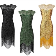 Retro Banquet Dress - 1920s Sequin Fringe| Stage Performance