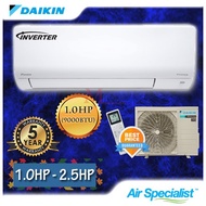 (KLANG VALLEY ONLY) Daikin 1.0HP-2.5HP Inverter Wall Mounted Air Conditioner (R32 Gas) - FTKF-A Series WITH WIFI CONTROL