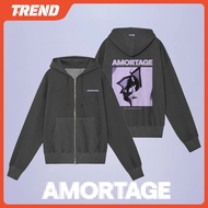 KPOP BLACKPINK JISOO Album AMORTAGE Merch ZIP UP Hoodie Men's and Women's Korean Fashion Loose Print