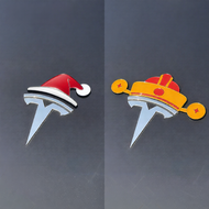 ETY | Creative 3D Car Stickers God of Wealth Hat Santa Hat Red Hat