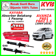 1 Pasang KAYABA KYB Rear Absorber Belakang - Toyota Avanza 1.3 F601 F602 2004-2006 F602 1.5 2006-2016 (Gas) ( 342M003 )