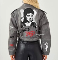手繪皮革外套 Who is bad? Michael Jackson 訂製禮品