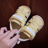 日本Moonstar月星頂級童鞋 黃色 225系列透氣洞洞款 學步鞋 寶寶段