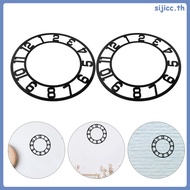 2 Pcs Acrylic Mirror Decal Clock Decorative Wall Stickers Arabic Numeral Watch Face  sijicc