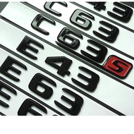 2017 Glossy Black Letter Number ABS Car Emblem for A45 C43 C63 C63S E43 E63S S63 S65 GLA43 Car Trunk