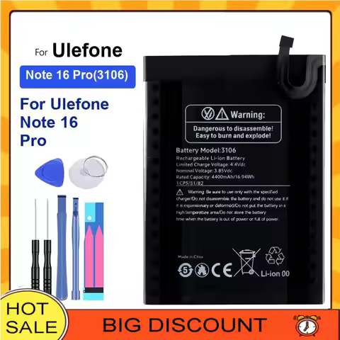 2700mAh-7700mAh Battery for Ulefone Note 16 Pro 9P 10 11P 12P 13P 8 8P 7 7P 6P 6 6T S11