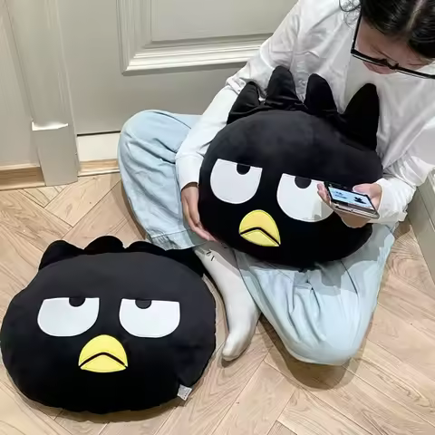 Soft Bad Badtz Maru Back Cushion Sofa Bed Lumbar Support Cute Black Penguin Throw Pillow High Qualit