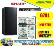 SHARP 670L J-Tech Inverter Pelican Refridgerator Peti Sejuk Fridge Freezer