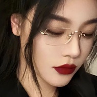 Frameless Myopia Finished Glasses Male Sven Student Cut Edge Anti-Blue Light Flat Glasses Glasses Fr