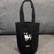 黑色系列-乳牛吉娃娃-台灣製棉麻布-文創柴犬-提袋-環保蒼蠅星球