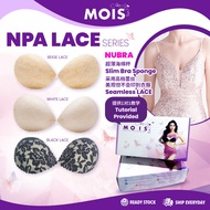 MOIS Npa Lace Nubra Push Up Bra Silicone Nipple Covers Plus Size Washable Reusable Breathable Sticky