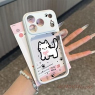 For IPhone 17 Air 16 15 14 13 12 11 Pro Max X XR XS Max 7 8 Plus Cute pink bow cat paw print large w