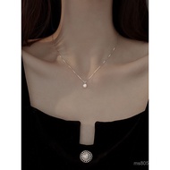 Kalung Loket Mutiara Tunggal untuk Wanita, Barang Kemas Mutiara Air Tawar Perak Tulen Baharu, Kalung