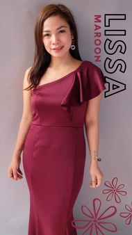 LISSA - One Shoulder Ladies Gown Wedding Bridal Ninang Sponsor Debut Women’s Maxi Long Dress Formal 