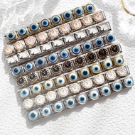 New Stainless Steel Chain DIY Module Bracelet Lucky Eye Amulet Turkish Blue Eye Medusa's Eye Italy C
