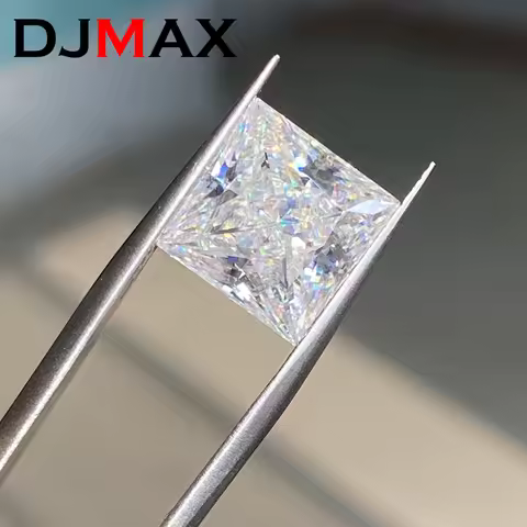 DJMAX Rare Princess Cut Moissanite Loose Stone 0.06-30ct Super White Certified Princess Square Shape