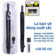 Mornings Light Premium Metal Compass Drawing Half Circle Student Exam Pure Color Frosted Black Mecha