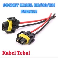 H8 Cable Socket/H9/H11 Female Waterproof Car Headlight Connector Foglamp