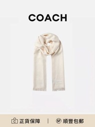 COACH 女士羊毛圍巾白色印花款[平行進口]