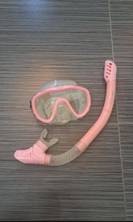 浮潛鏡 呼吸管 diving mask set 浮潛面鏡 pink snorkelling