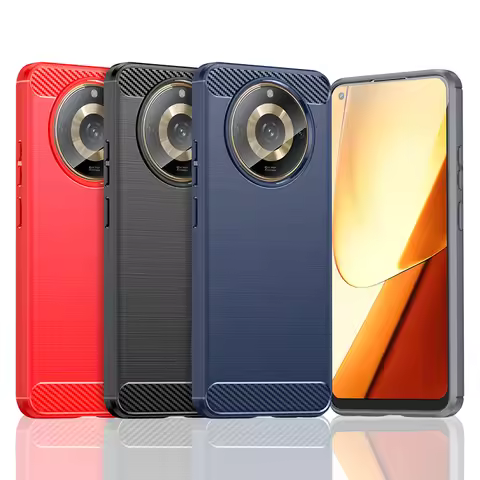 Full Cover For Realme 11 5G Case For Realme 11 10 9 Pro Plus Bumper Soft Silicone Carbon Fiber Back 
