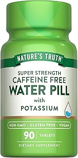Nature's Truth Super Strength Water Pill with Potassium | 90 Count | Caffeine Free | Vegetarian, Non