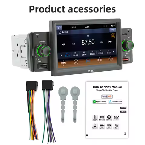 Car Multimedia MP5 Player Bluetooth Music FM Radio Support FLAC APE MP3 WMA USB Input