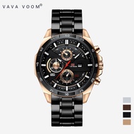 VAVAVOOM Jam Tangan Pria 100% Original Kronograf Tanggal Cowok Quartz Arloji