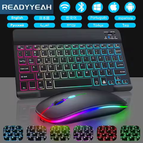 Bluetooth Wireless Keyboard And Mouse For Android iOS Windows Backlight Keyboard For Xiaomi Huawei A