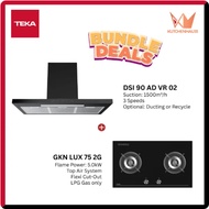 TEKA - 90cm Cooker Hood [DSI 90 AD VR 02] (Recycle/Ventilation) + 2/3 Burners Gas Hob [GKN LUX 75 2G