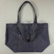 APC Extra Thick Embroidered Denim Tote Bag Large Capacity Cloth Bag Shopping Bag
