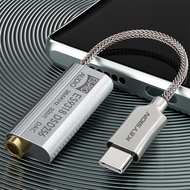 CVBGF KEYSION ES9318 DSD256เครื่องขยายเสียง DAC หูฟัง HIFI USB ประเภท C ถึง3.5มม. อะแดปเตอร์เสียง32b