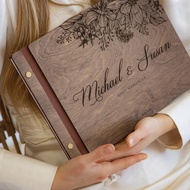 [Customized] Please Sign Our Guest Book, Polaroid Photo Album Gift, Wooden Guest Book, Wedding Chris
