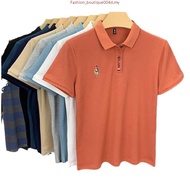 Fashion Embroidered Men  Shirt Baju T Shirt Lelaki Berkolar Casual Short Sve  T Shirt Men Tops 7 Col