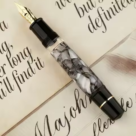 MaJohn P139 P138 P136 Series Fountain Pens Gold/Silver Flex Nib 0.4-2.0mm Design Writing Ink Pen Bus