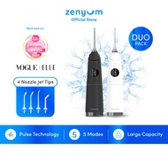 Zenyum Water Flosser Pro - Black/White x2 (280ml) Rechargeable/Portable/Dental Care/IPX7 Waterproof