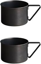 96(KURO) Mug Cup - 2 pcs, Coffee and Tea Cup, Approx. 9.5 fl oz (280 ml), Japanese Handcrafted Stain