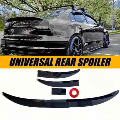 Adjustable 3-Piece Adhesive Rear Spoiler, Drill-Free Universal Sport Car Rear Wing Mod Parts