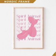 Wall painting, Pink Coquette Decor, Pop Art Pink Balloon Dog Print, Spirit Animal Art, Funky Printab