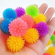 Junfamilee 10Pcs Colorful Cute Funny Cat Toys Arbutus Ball Stretch Plush Ball Cat Toy Ball Creative Colorful Interactive Cat Soft Spiky Cat Chew Toy, Cat Toy Balls