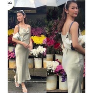 Silk DRESS SATIN SAMILE - SATIN DRESS - PADAKA ATTIRE SPAGETTI KONDANGAN DRESS PARTY DRESS DRS B024 