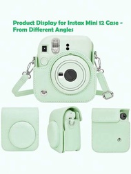 Instant Mini 12相機包裝適用於instax Mini 12/mini 12相機-pu皮革保護套臺袋,帶調節肩帶-薄荷綠色,完美搞笑新奇禮物