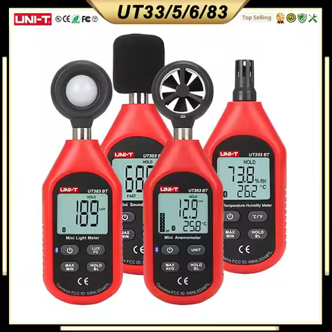 UNI-T UT383 Illuminometer Light Meter UT363 Digital Anemometer UT353 Sound Level Meter UT333 Tempera