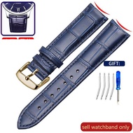 ✔✔ Genuine Leather Watch Band Arc Interface Male Cowhide Watch Strap Butterfly Clasp for Rossini Jae