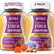 Psyllium Shell Fiber Gummies No Sugar, 1500mg Contains Prebiotic Mix and 5G Soluble Fiber-Intestine 