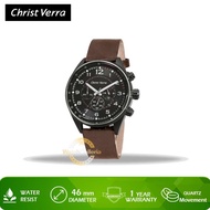 Jam Tangan Christ Verra CV C70116G-26 BLK/BRN Original Murah