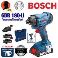 ( โปรโมชั่น++) คุ้มค่า สว่านไขควงกระแทก แรงบิด 160N/m กำลัง 18V BOSCH รุ่น GDR 180-LI (รับประกัน 6เดือน) (แบต 2ก้อน , แท่นชาร์จ 1ตัว) ราคาสุดคุ้ม ชุด เครื่องมือ ช่าง ไฟฟ้า ชุด สว่าน ไร้ สาย ชุด ไขควง ไฟฟ้า ชุด บล็อก ไฟฟ้า