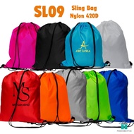 [Min 10pc] Mygift Sling Bag SL09 Nylon 420D Multipurpose | Shoe Bag | Cross Body | Drawstring Bag