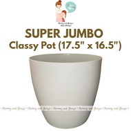 Classy Plastic Pots (SUPER JUMBO) 17.5" D x 16.5" H w/ Holes | Minimalist TIMBA (Upon Request) | Pots For Big Size
